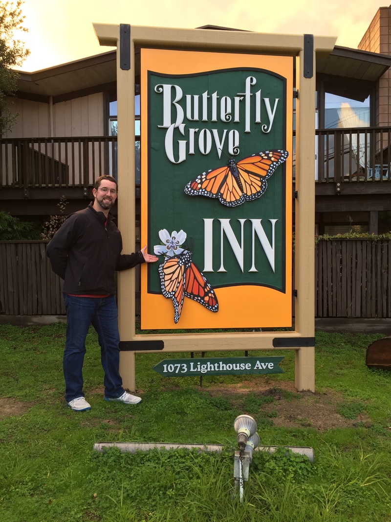 Butterfly Grove Inn sign Pacific Grove